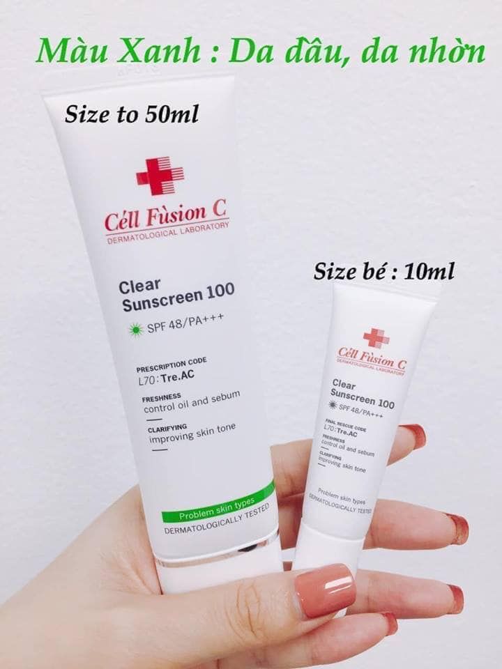 kem chống nắng CELL FUSHION Xanh