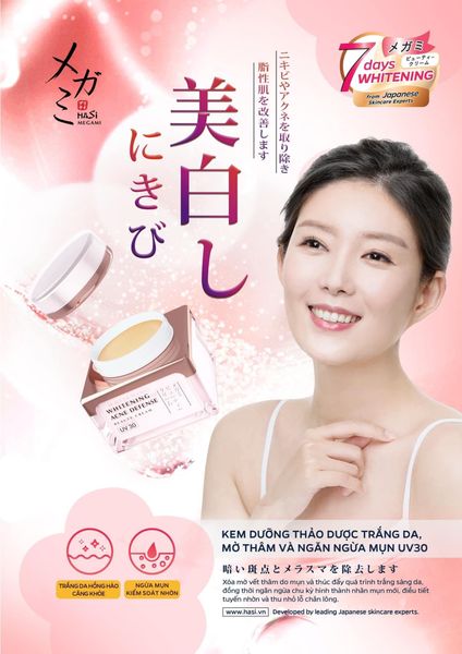 Kem dưỡng thảo dược trắng da, mờ thâm và ngăn ngừa mụn UV30 Hasi