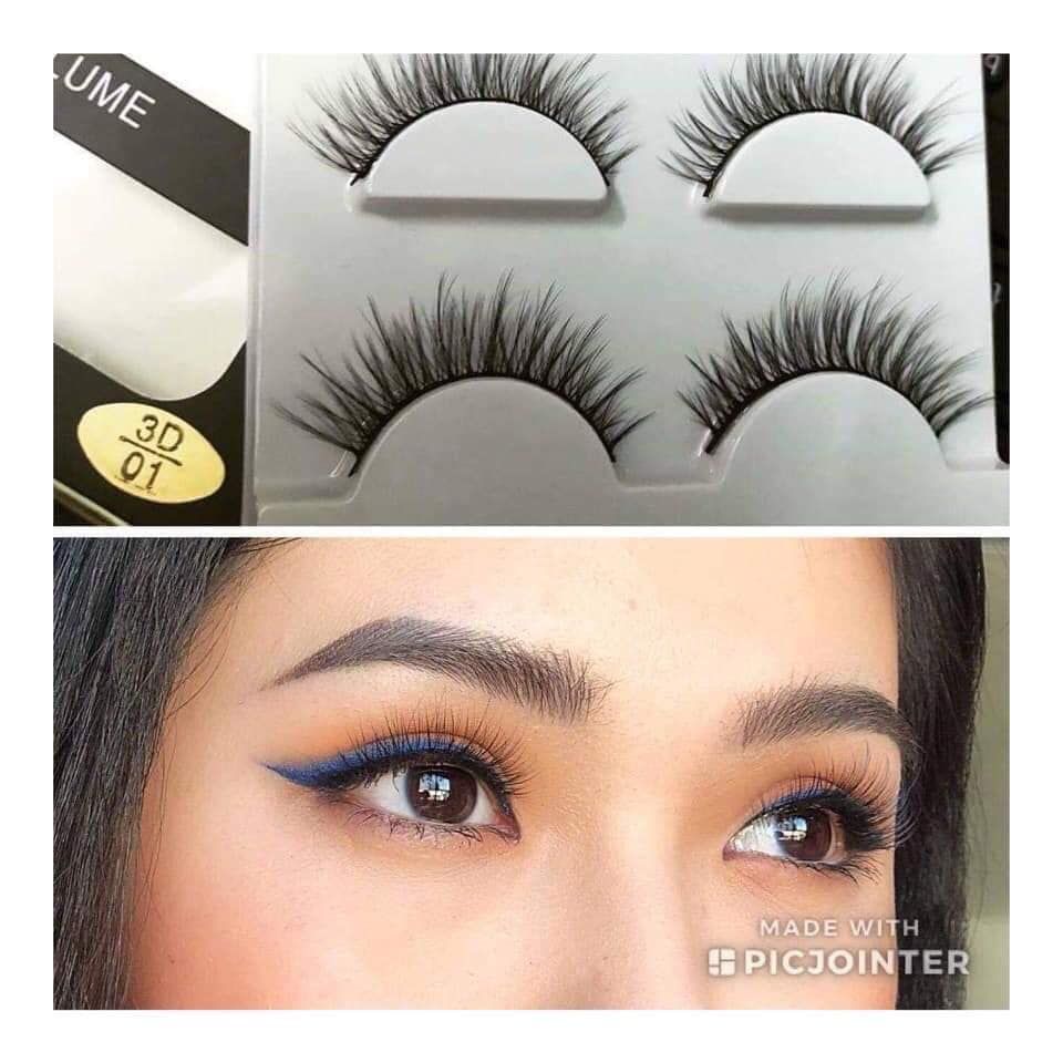 Mi giả 3D 3pcs đen