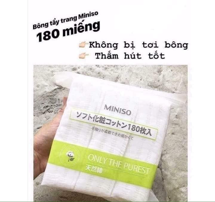 Bông tẩy trang Miniso 180 miếng