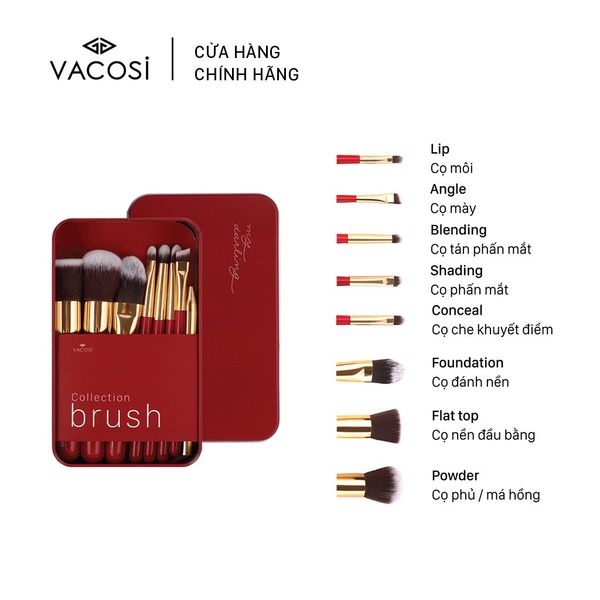 Hộp cọ My Darling 8 cây BC24-01 Đỏ Vacosi