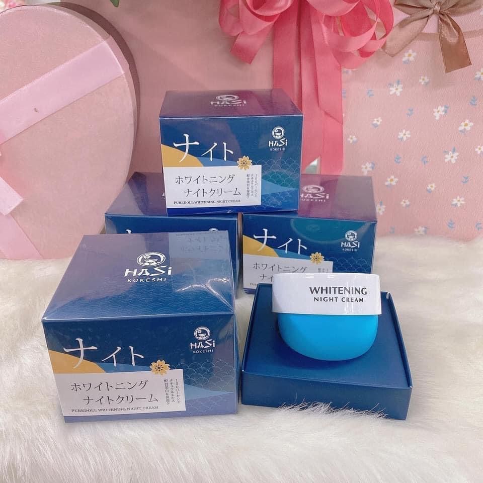 Kem dưỡng trắng da ban đêm ( Collagen và hoa nhung tuyết ) Hasi