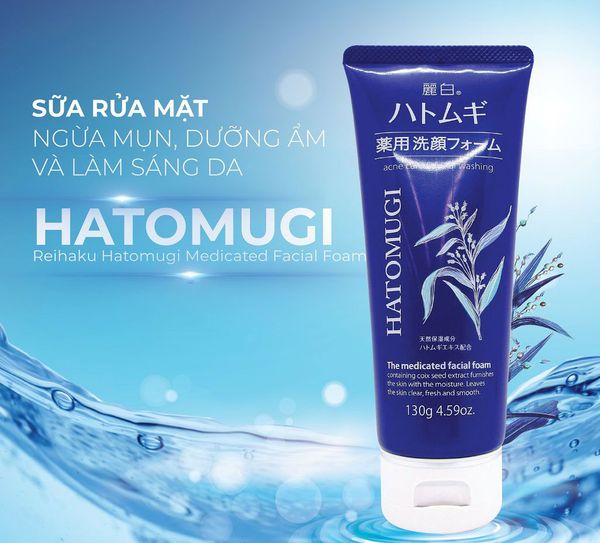 Sữa rửa mặt ngăn mụn, dưỡng ẩm và làm sáng HATOMUGI