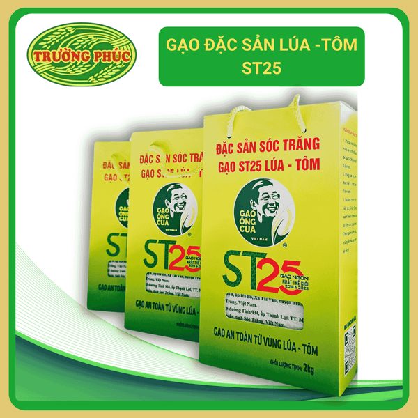  Gạo đặc sản lúa - tôm ST25 - 2kg Chính Hãng 
