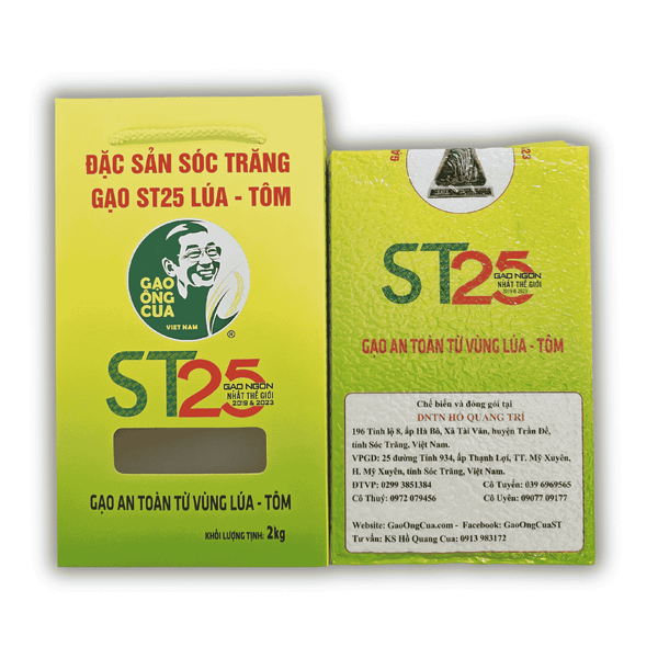  Gạo đặc sản lúa - tôm ST25 - 2kg Chính Hãng 