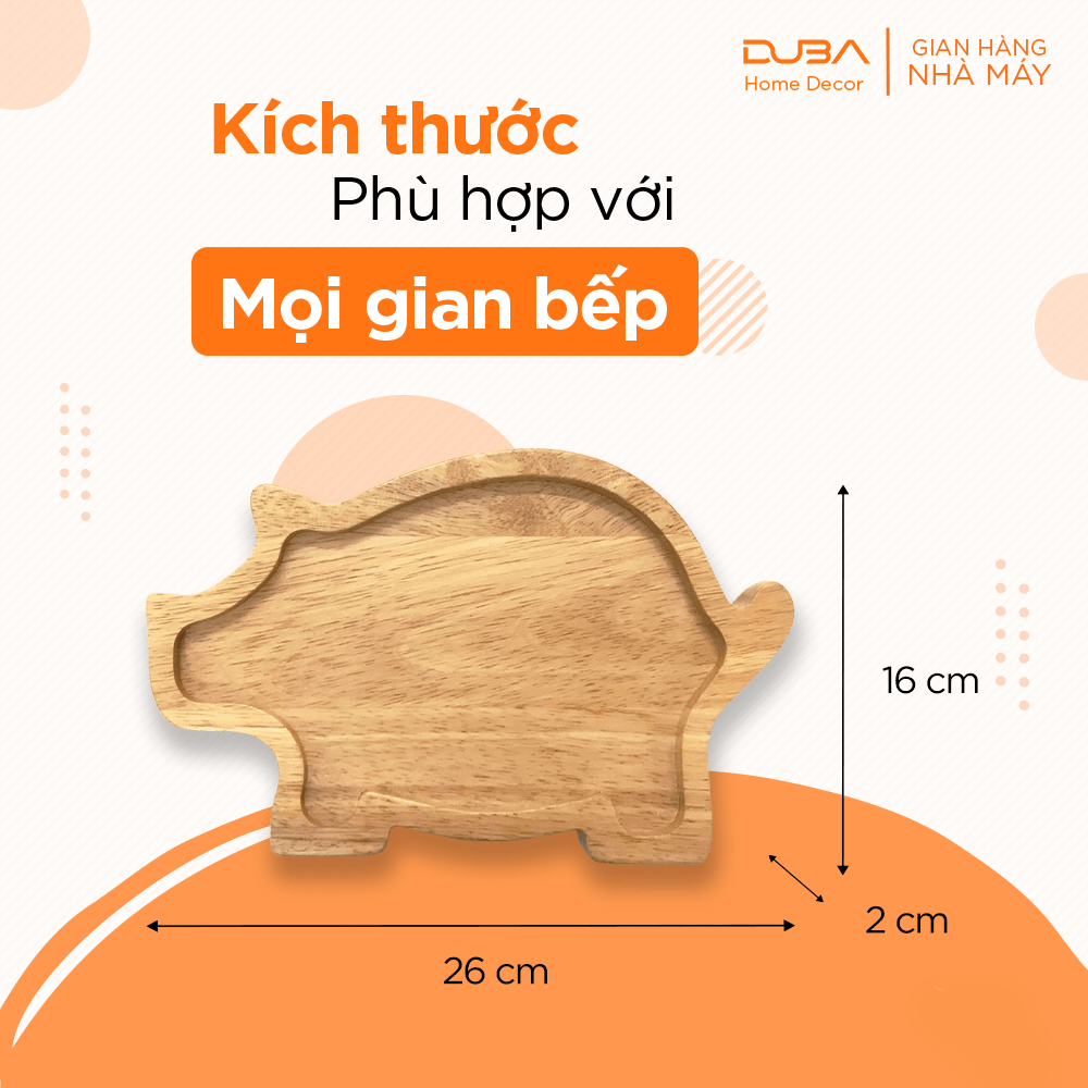 Khay rubber quả thông 20x13cm màu tự nhiên