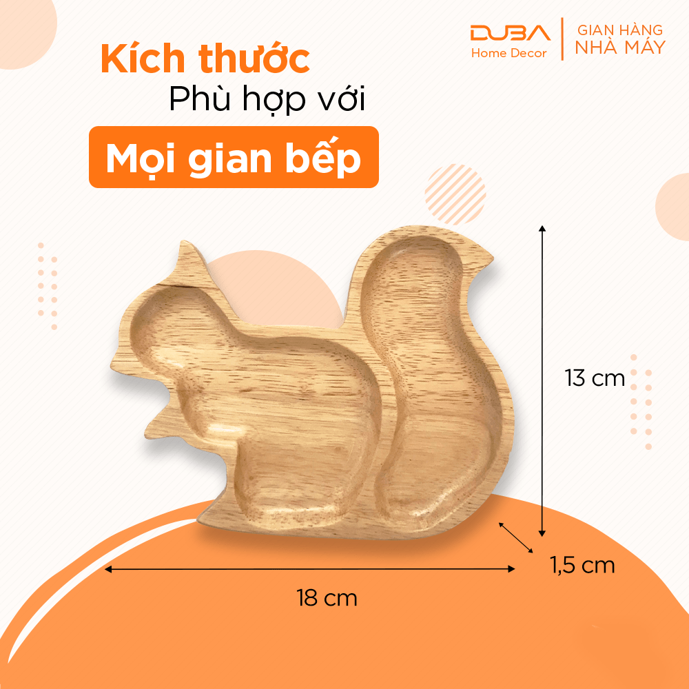 Khay rubber quả thông 20x13cm màu tự nhiên