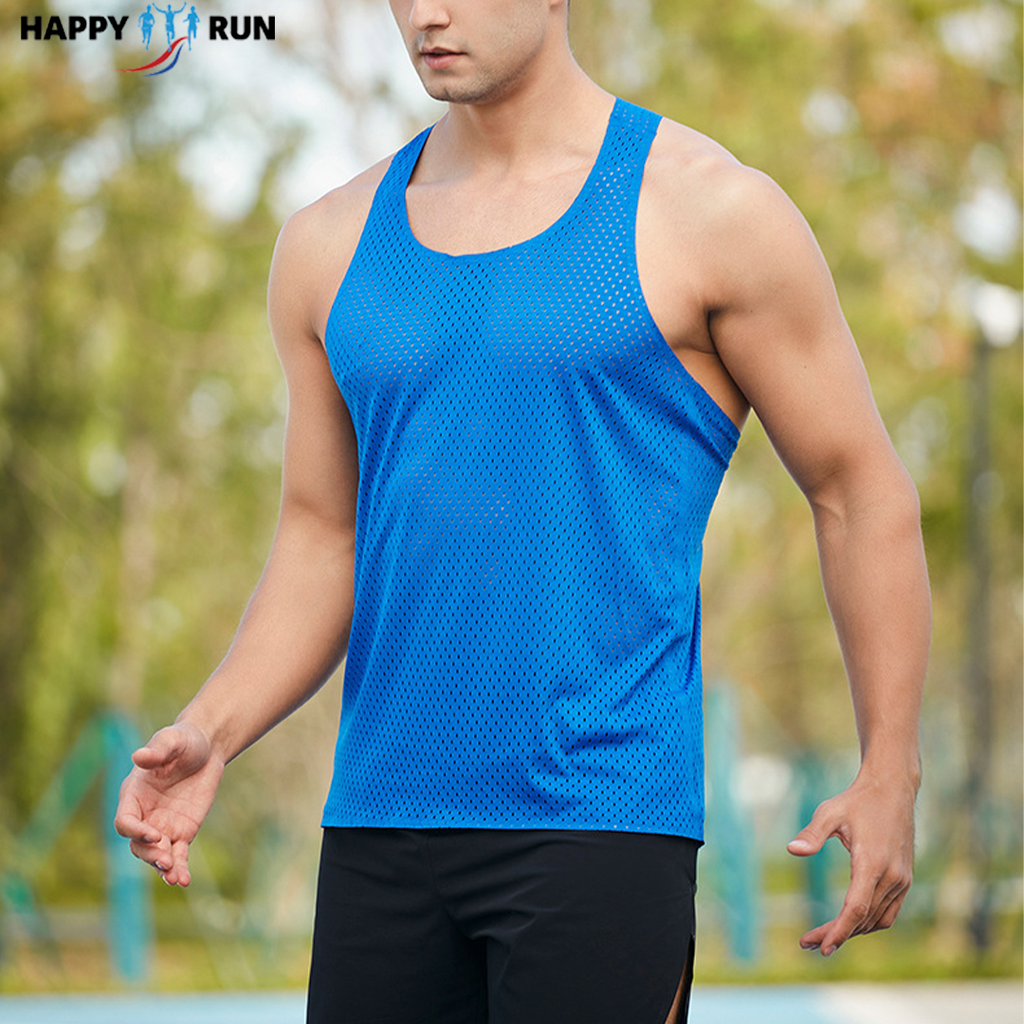 Áo Singlet chạy bộ nam HappyGo