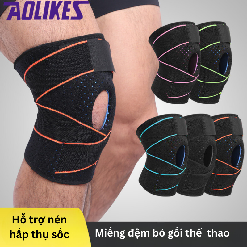 Bó gối thể thao hỗ trợ chạy bộ Aolikes SILICONE AL7908