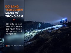 Đèn pin chạy bộ FENIX HM65R-DT độ sáng 1500 lumens chiếu xa 170m