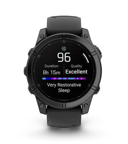 Đồng hồ Garmin Fenix 8 – 43 mm, AMOLED, Sapphire, Carbon Gray DLC Titanium with Black/Pebble Gray Silicone