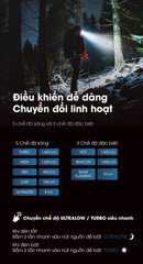 Đèn pin đội đầu Nitecore HC60 UHE độ sáng 400 lumens - chiếu xa 81m - thời gian sáng 14 giờ