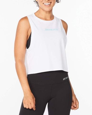 Áo chạy bộ singlet nữ 2XU - Màu trắng