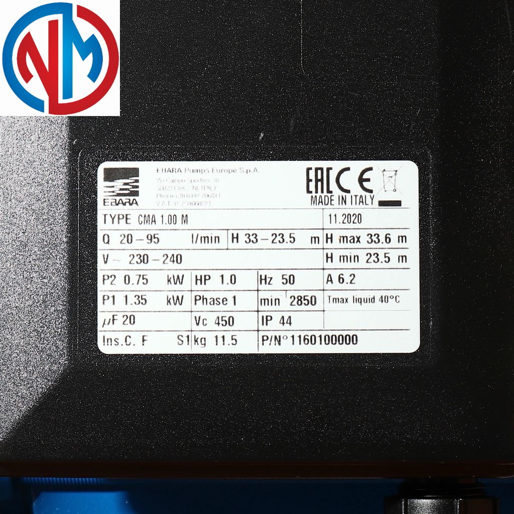 Máy Bơm Ebara Model CMA 1.00M