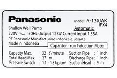 Máy bơm tăng áp Panasonic A 130JAK (125w)