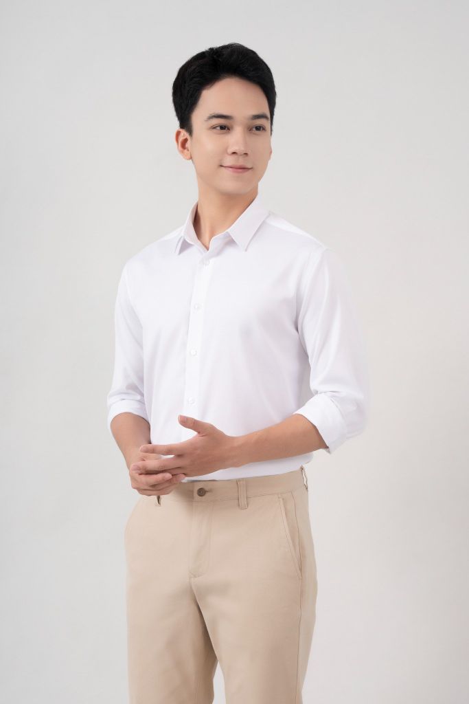 Áo Sơ Mi Dài Tay Dáng Rộng GENEROS Trắng 010124MFON