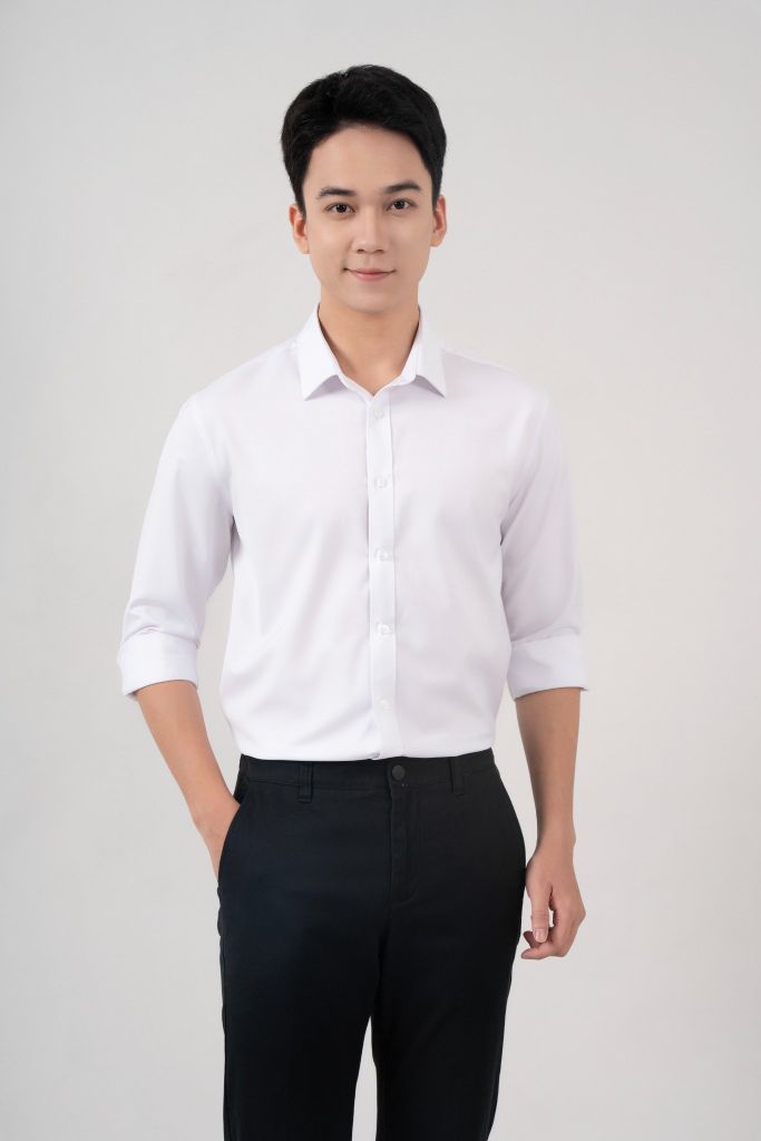 Áo Sơ Mi Dài Tay Dáng Rộng GENEROS Trắng 010124MFON