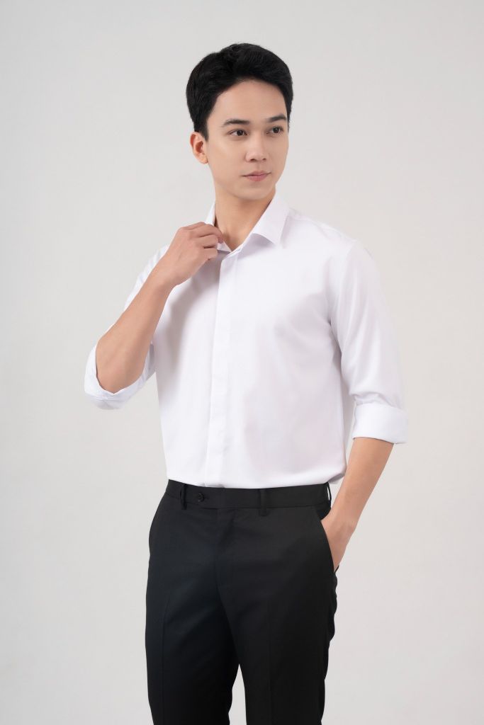 Áo Sơ Mi Dài Tay Dáng Rộng GENEROS Trắng 010124MFON
