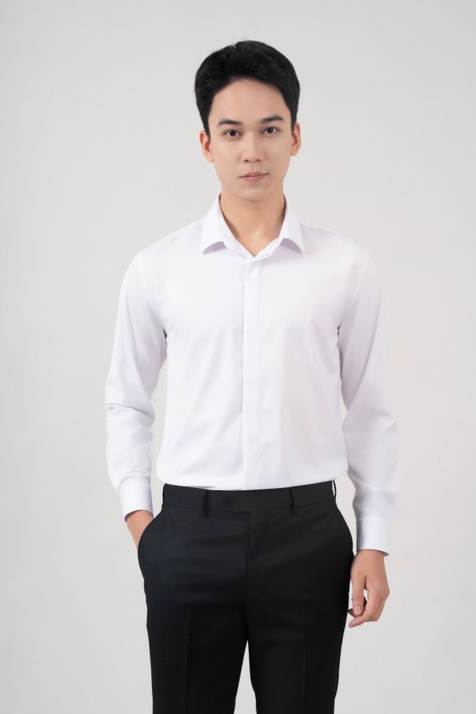 Áo Sơ Mi Dài Tay Dáng Rộng GENEROS Trắng 010124MFON