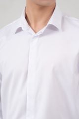 Áo Sơ Mi Dài Tay Dáng Rộng GENEROS Trắng 010124MFON