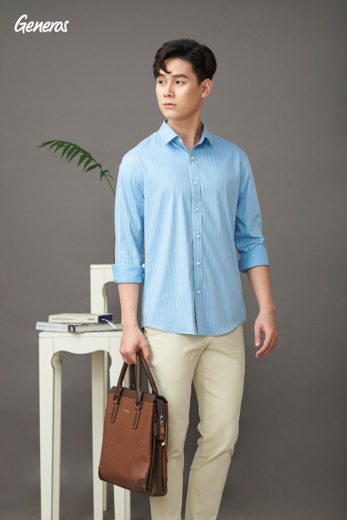 Áo Sơ Mi Nam Dài Tay Slimfit GENEROS AD112  010123104MF