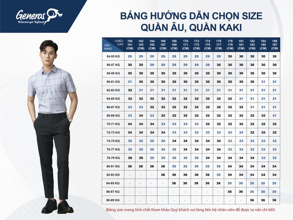 Quần Âu Nam Xanh Dương GENEROS LD006  020122450MF