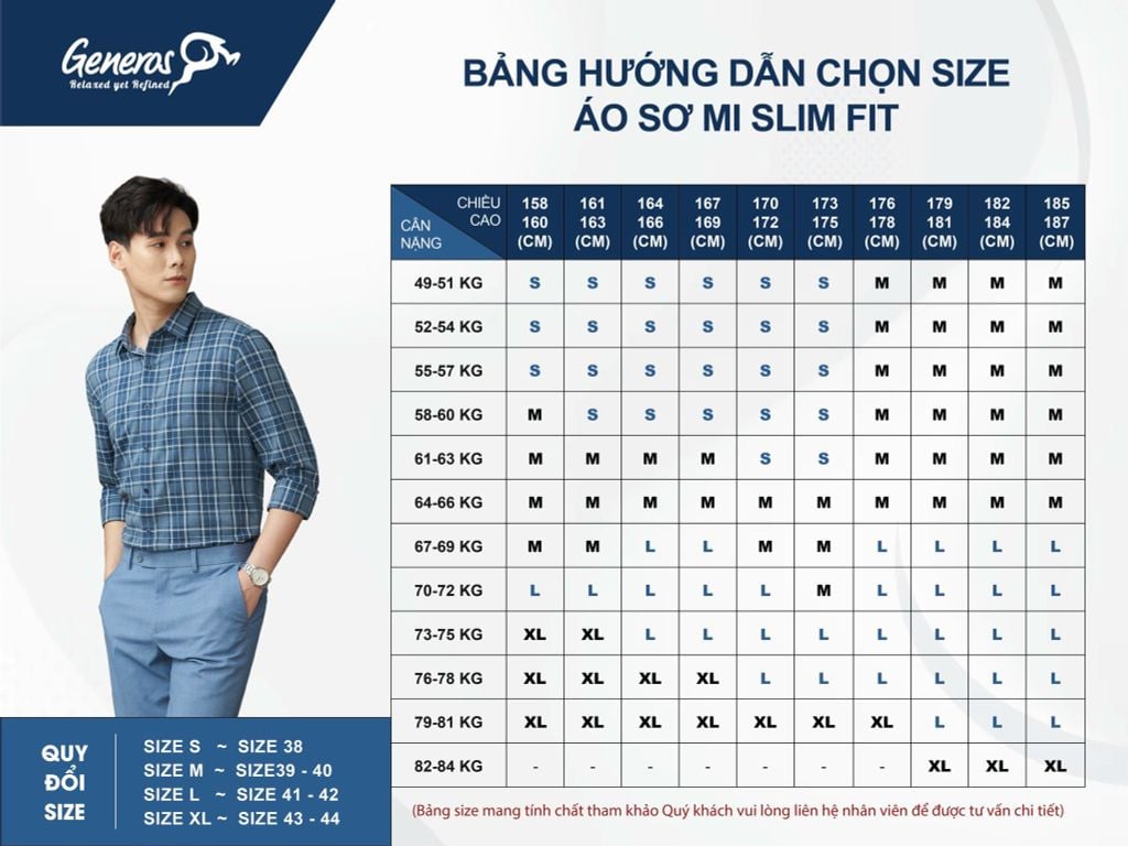 Áo Sơ Mi Nam Dài Tay Slimfit GENEROS AK368  010123104MF