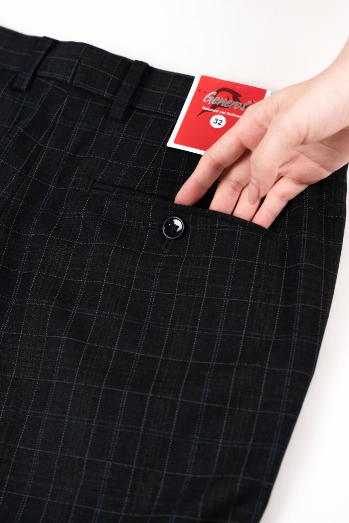 Quần Âu Nam Caro Đen GENEROS LD024 020123208MF