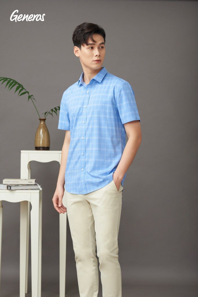 Áo Sơ Mi Nam Cộc Tay Slimfit GENEROS AK366  010123105MF