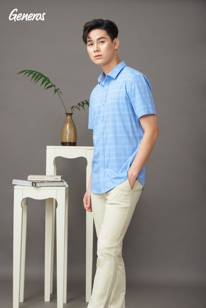 Áo Sơ Mi Nam Cộc Tay Slimfit GENEROS AK366  010123105MF