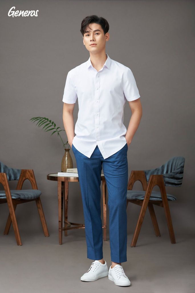 Áo Sơ Mi Nam Cộc Tay Slimfit GENEROS AH316  010123150MF