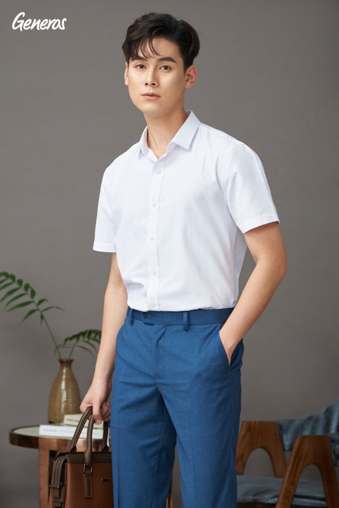 Áo Sơ Mi Nam Cộc Tay Slimfit GENEROS AH316  010123150MF
