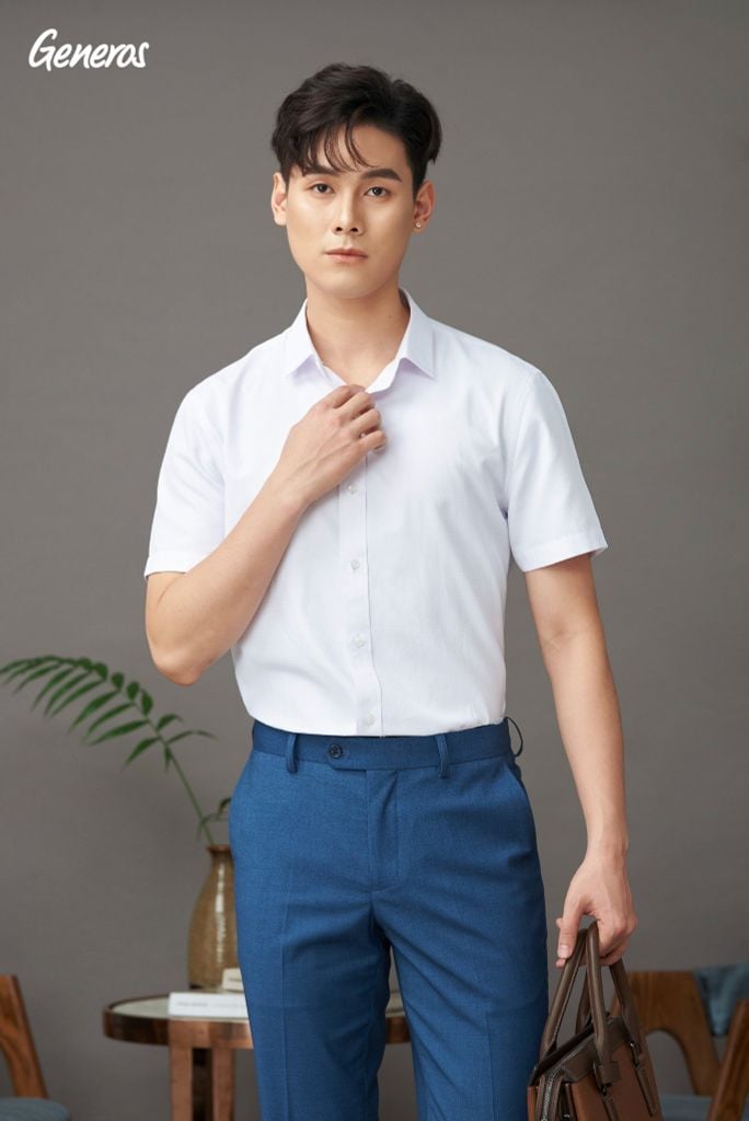 Áo Sơ Mi Nam Cộc Tay Slimfit GENEROS AH316  010123150MF