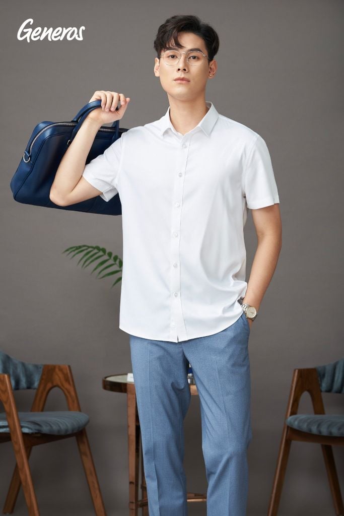 Áo Sơ Mi Nam Cộc Tay Slimfit GENEROS AT055  010123105MF