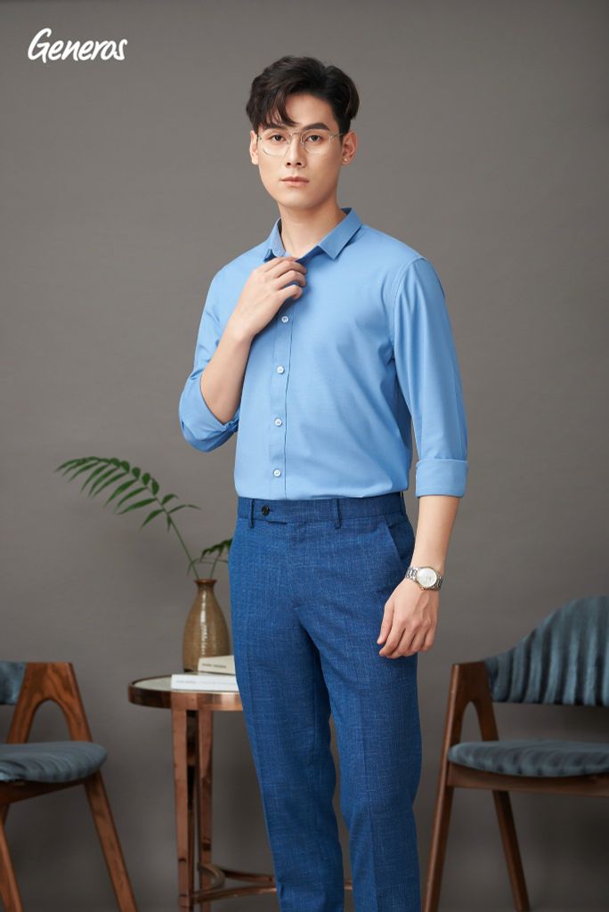 Áo Sơ Mi Nam Dài Tay Slimfit GENEROS AM101  010123102MF