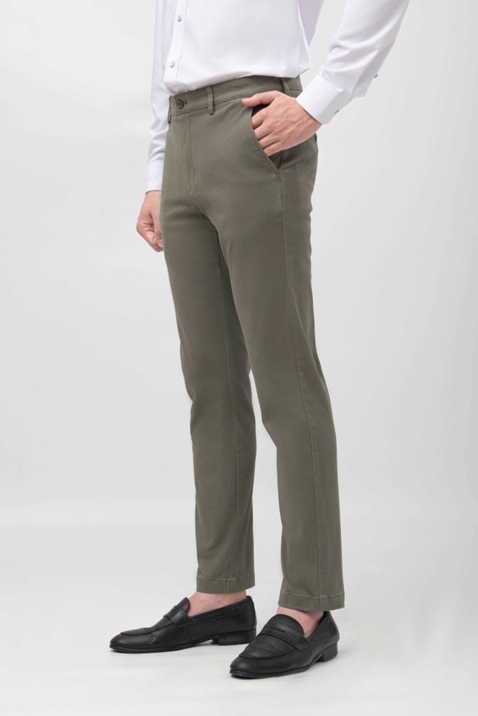 Quần Kaki Nam Xanh Rêu GENEROS #5 020122449MF