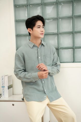 Áo Sơ Mi Nam Dài Tay Casual GENEROS 010125121MFC #2 Xanh Rêu