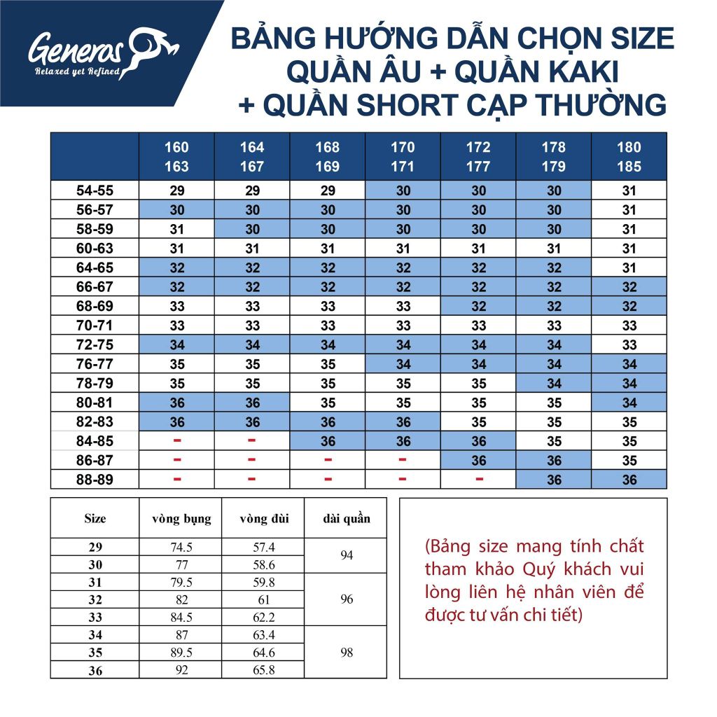 Quần Âu Nam Cạp Trượt GENEROS 020124228MF MI006