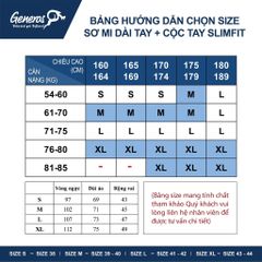 Áo Sơ Mi Nam DàiTay Slimfit GENEROS AK385 010123128MF