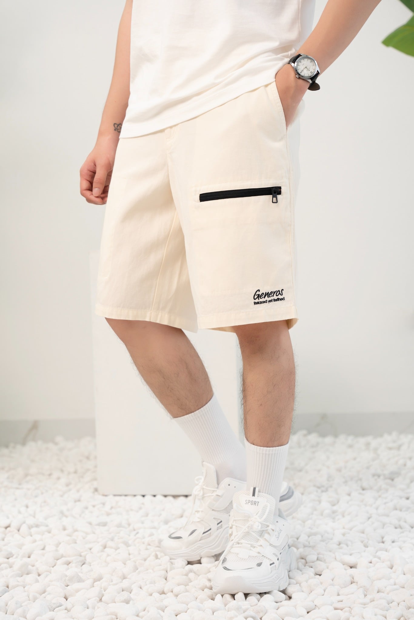 Quần Short Nam GENEROS MF010125008 Trắng