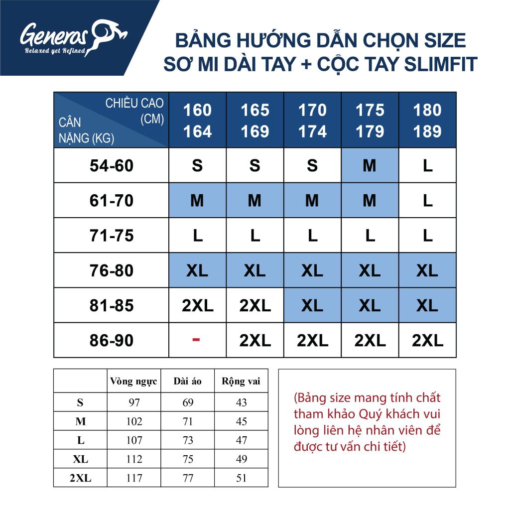 Áo Sơ Mi Dài Tay Slimfit GENEROS 010124182MF AH393