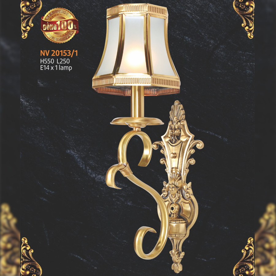 ĐÈN TƯỜNG ĐỒNG NL- NV 20153