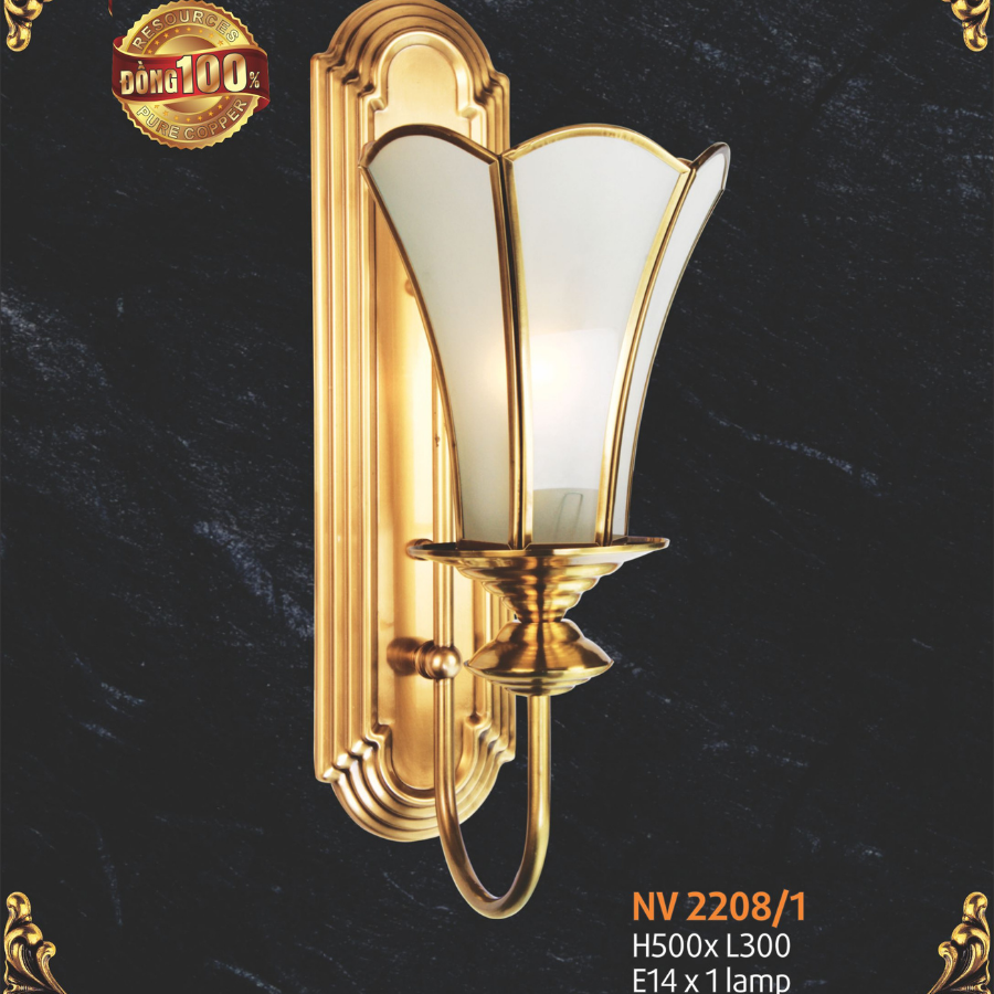 ĐÈN VÁCH TƯỜNG ĐỒNG NL- NV 2208