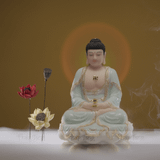  Tôn Tượng Đức Phật A Di Đà Bột Đá Ngọc Đài Loan 43cm 