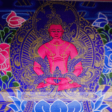  Thangka Đức Phật Dược Sư Nền Xanh Dương KT 68x62cm 