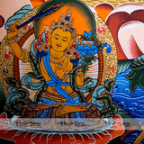  Thangka Bồ Tát Tara Trắng Kt 82x62cm 