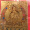 Thangka Bồ Tát Tara Trắng Viền Đỏ 34.5x44.5cm