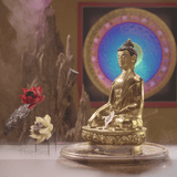  Tôn Tượng Đức Phật Bổn Sư Thích Ca Nepal Đồng Mạ Vàng 23cm 