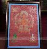  Thangka Nền Đỏ Đặc Biệt Bồ Tát Di Lặc KT 65x90cm 