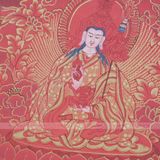  Thangka Nền Đỏ Đặc Biệt Bồ Tát Di Lặc KT 65x90cm 